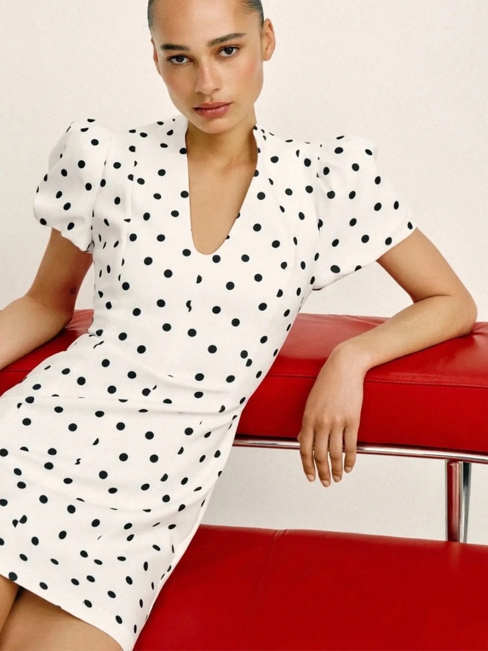 NWT ZARA PUFF SLEEVE SHORT DRESS SIZE XS 3897/114